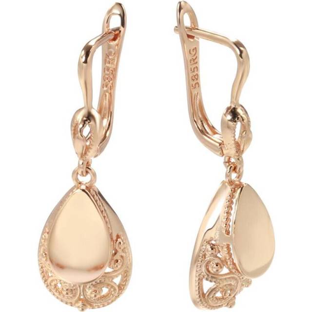 (rose gold) Kinel Rose Gold Pendant Earrings Women&apos;s Vintage Drop Earrings