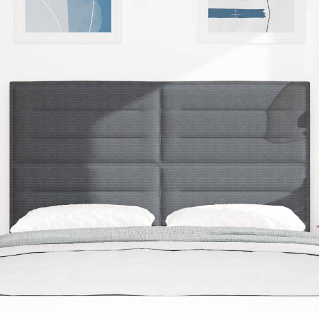 Huvudgärd Enkel Design Mörkgrå 160 cm Corduroy Tyg