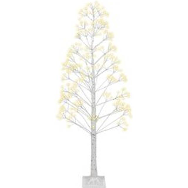 Beliani - Outdoor & Indoor Artificial Christmas Tree with led Lights Pre-Lit Scandinavian Style pe 180 cm White Balini