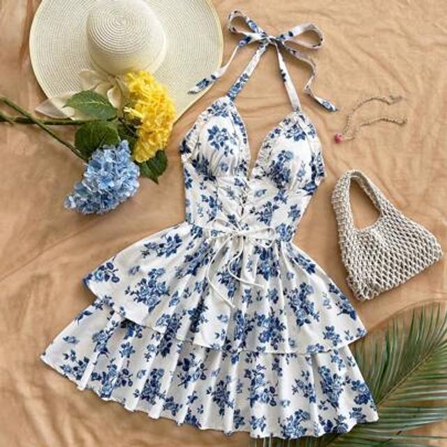 Soleia Bohemian  ,Boho, Romantic Floral ,Vacation, Floral  4th Of July Clothes  Rave Outfits White Graduation Dress Party Dress Graduation Outfit 4th Of July