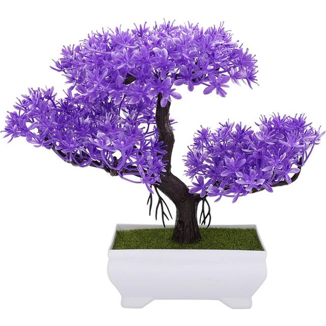 Artificial Bonsai Fake Blossom Flower Potted Plant Home Office Decor green