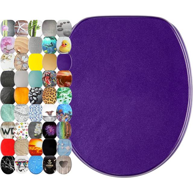 Sanilo Toilet Seat, Great Range of Colorful Toilet Seats, Stable Hinges, Easy to Mount (Glitter Purple)