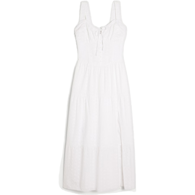 Hollister Sofia Side-Smocked Eyelet Maxi Dress