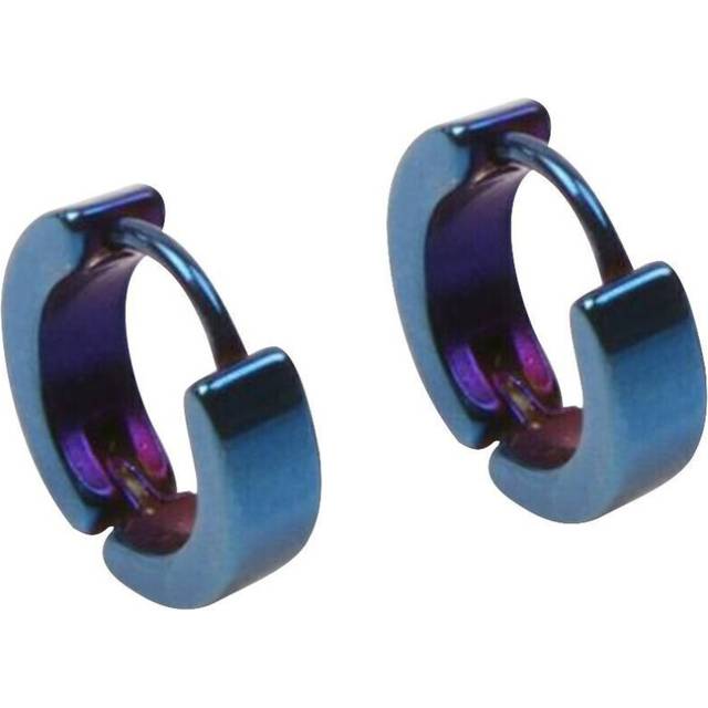(blue) Unisex Hoop Earrings Gold Silver Color Colorful Round Ear Rings For Women Men Ear Clips European Hoops Earring