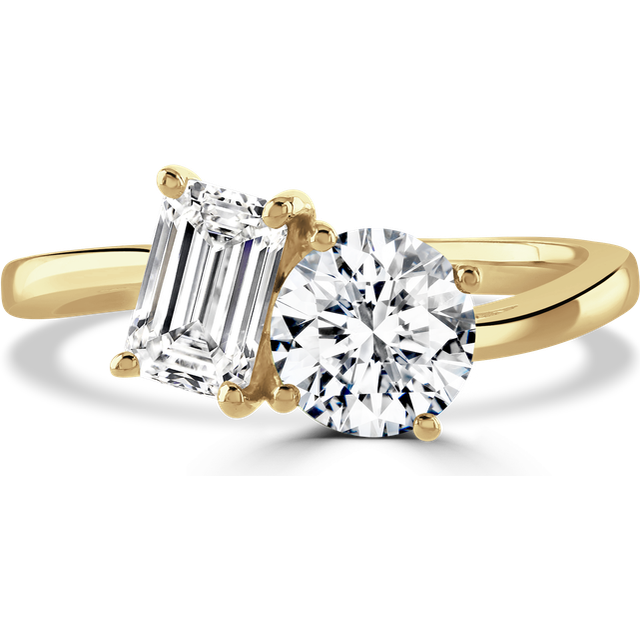 18ct Yellow Gold 1.8ct Laboratory Grown Diamond 'Toi et Moi' Ring - J