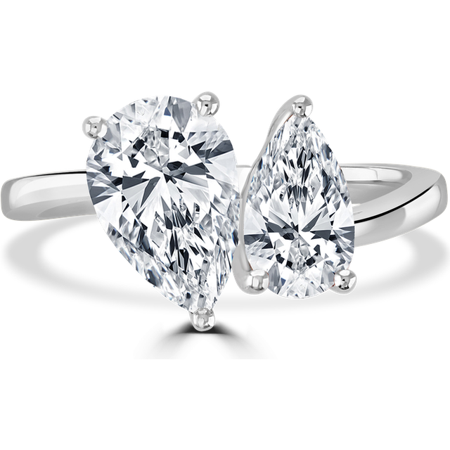 Platinum 'Toi et Moi' laboratory grown diamond 2.6ct ring - X