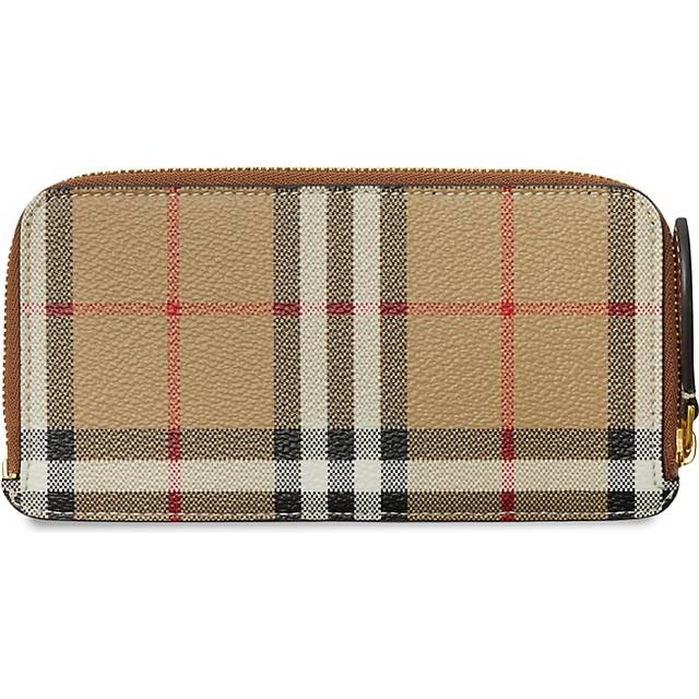 Burberry Large Vintage Check E-Canvas & Leather Card Case