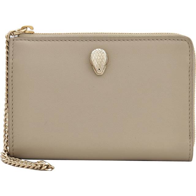 Bvlgari Ivory Serpenti Forever Zipped Leather Card Holder - White (Size 4.7 x 3.9 x 0.6)