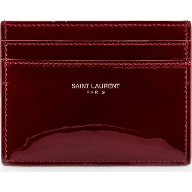 Patent leather card holder with engraved ogo on the front - SAINT LAURENT - gender_Man - Red (UNI)