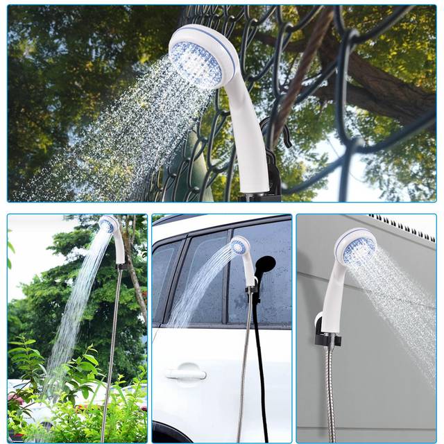 Portable Camping Shower Outdoor USB Rechargeable Electric Shower Pump for Camping Car Washing black