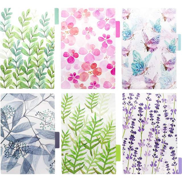 Index Tabs for A5/A6 6-Holes Cover Round Ring View Binder File Folder Loose Leaf Sheet Protectors Binder Cover Protector (Leaf  A6/17cm*10cm/6 Inch)