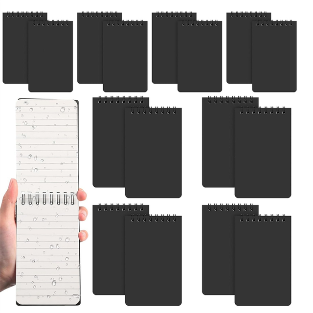 16PCS Waterproof Notebook 3x5 All-Weather Spiral Pocket Notepad Write in the Rain Waterproof Notepad