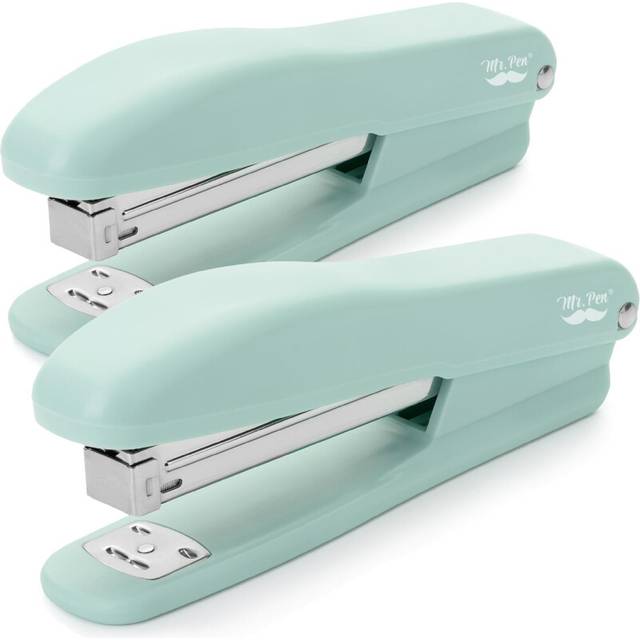 Mr. Pen- Staplers for Desk  2 Pack with 200 Staples  20 Sheet Capacity  Green  Office Stapler  Desk Stapler  Stapler with Staples  Stapler Set
