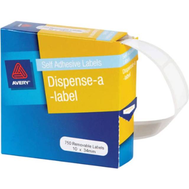 Avery White Label Dispenser 750pcs (10x34mm)