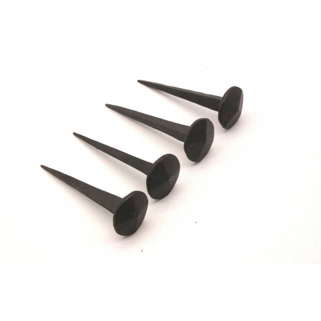 3" iron nails 4pcs hand forged black antique rustic 20mm round spike head nails
