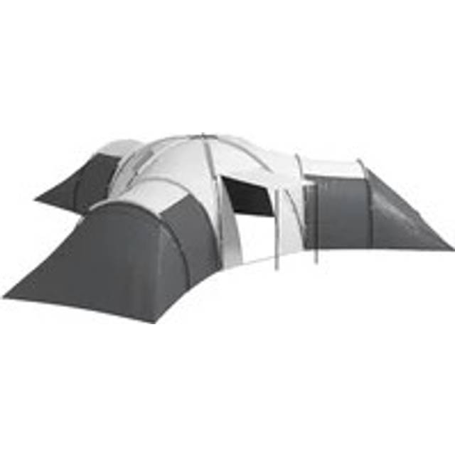 Outsunny Large Tunnel Tent with 3 Bedroom - Living Area and Porch - Grey | TJ Hughes
