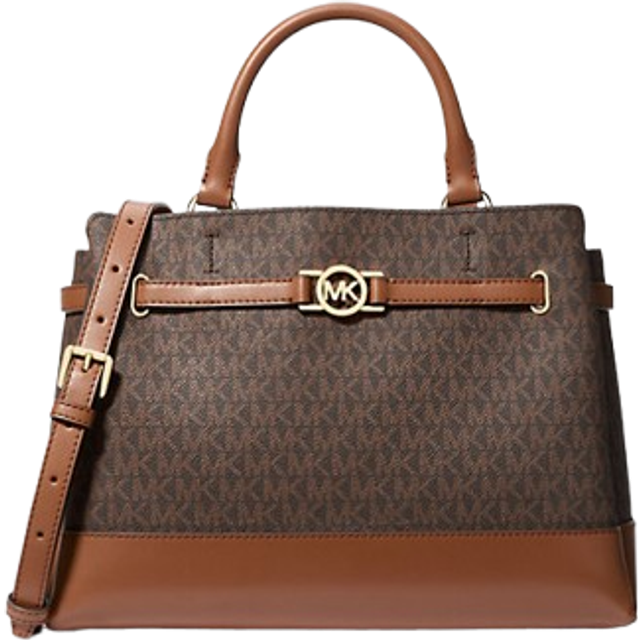 MK Reed Large Signature Logo Satchel - Brown - Michael Kors - ONE SIZE