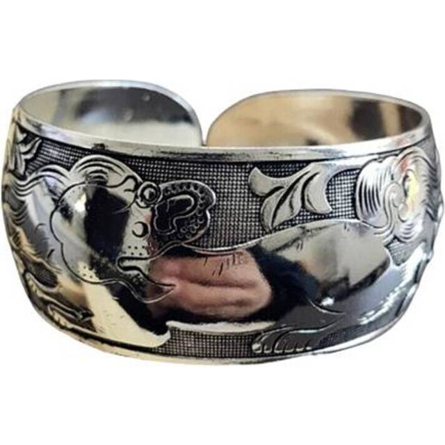 (Lion) Women Vintage Ethnic Style Open Jewelry Tibetan Bangle Wide Cuff Bracelet