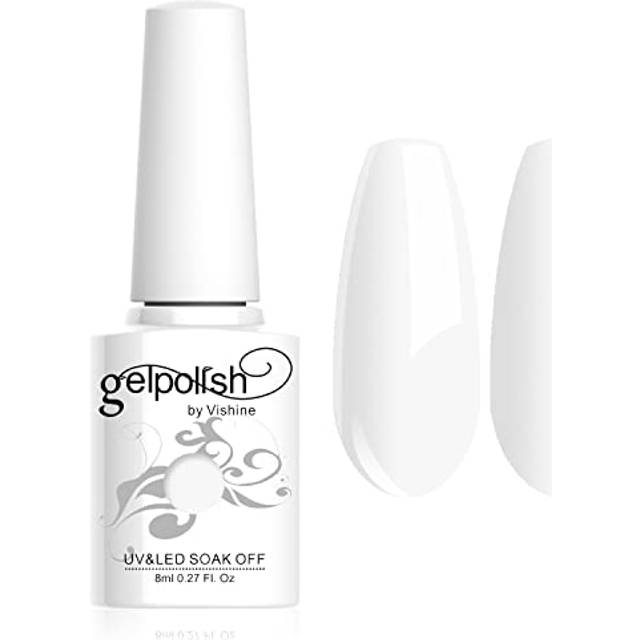 Vishine 8ml Gelpolish Manicure Salon UV LED Soak Off Gel Nail Polish Varnish Color French White #1323