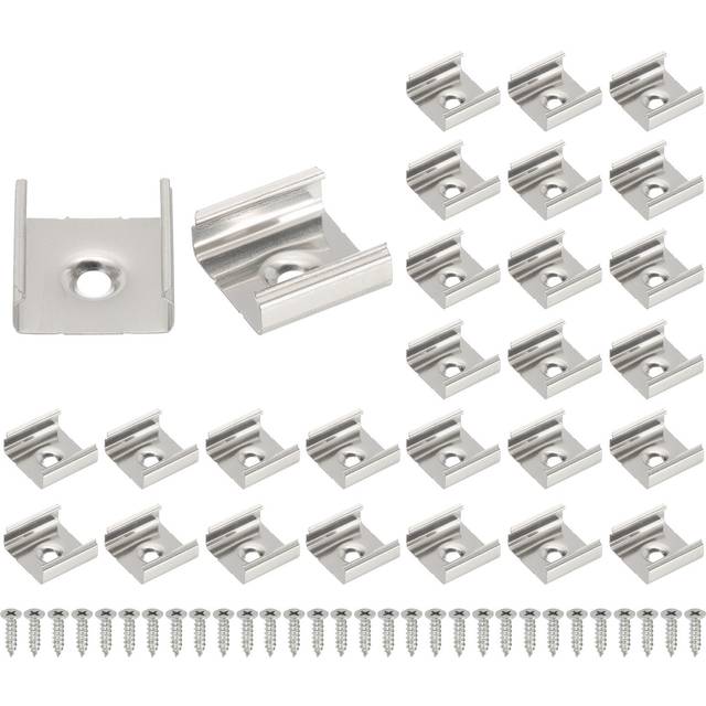 Led strip clips, 30pcs stainless steel mounting brackets for 18mm strip