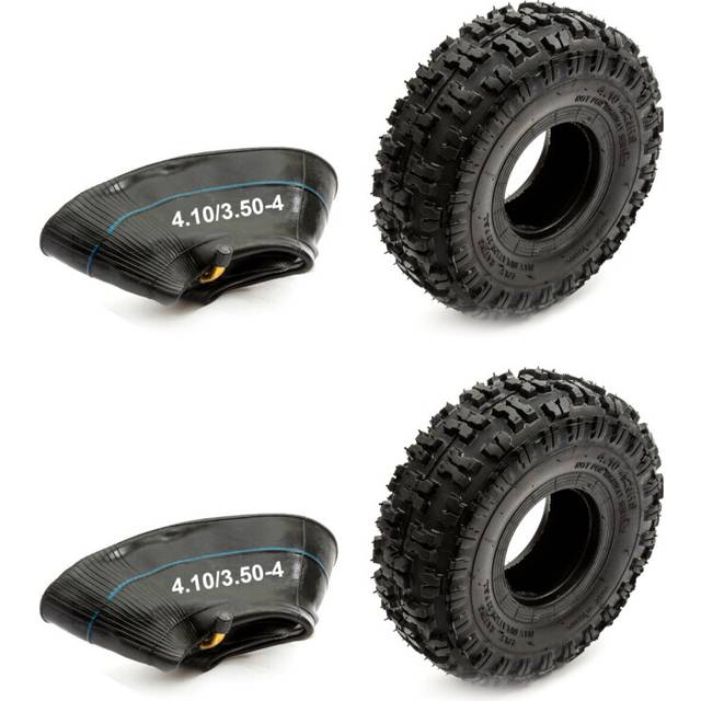 2x Tyre & Innertube 4.10-4 Knobbly Off Road Tread Mini Moto Quad Bike