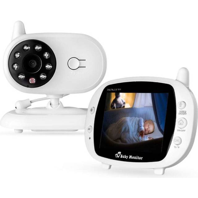 (UK Plug) 3.5 inch Baby Monitor 2.4GHz Video LCD Digital Camera Night Vision Temperature Monitoring Monitors