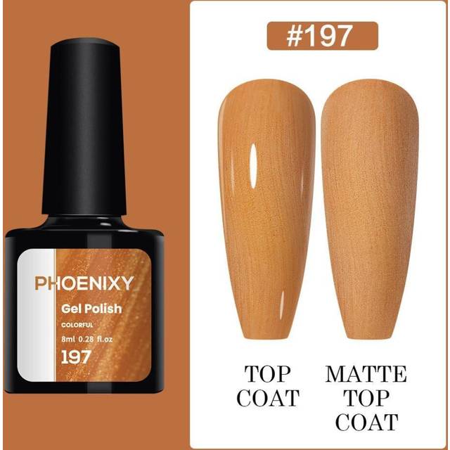 (197) PHOENIXY 8ml Gel Nail Polish Sequins Soak Off UV Gel Semi Permanent Varnish Colorful Nail Gel Polish DIY At Home Nail Art Polish