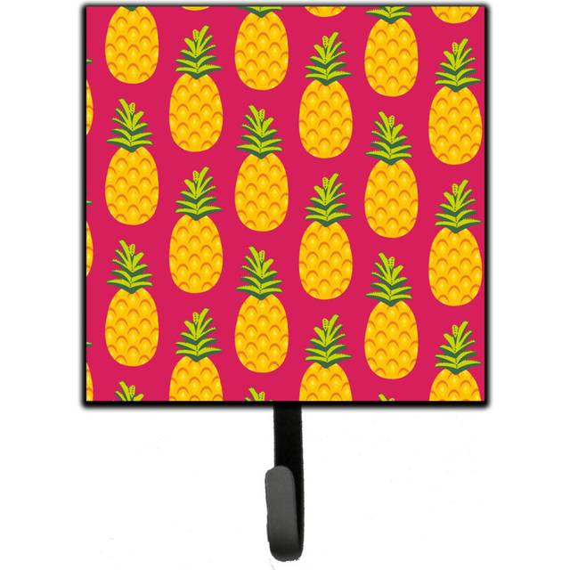 """""Caroline's Treasures Pineapples on Pink Wall Hook  Small  Multicolor"""""