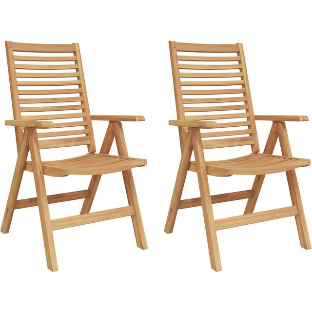 vidaXL Trädgårdsstolar 2 st i solid teak