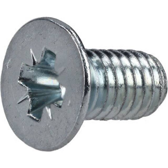 R-TECH 337067 Pozi Countersunk Machine Screws BZP M3 6mm - Pack Of 100