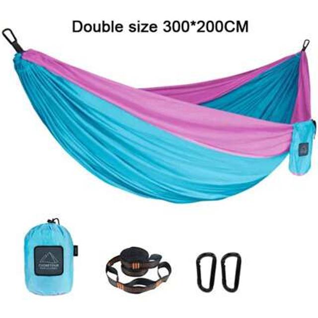 SHEIN Portable Nylon Parachute Fabric Single And Double Size Outdoor Camping Hiking Garden Hammock