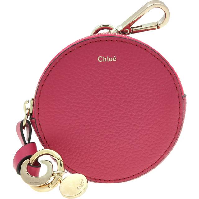 Chloe Alphabet Leather Coin Purse - Pink (Size 8.5 cm x 8.5 cm)