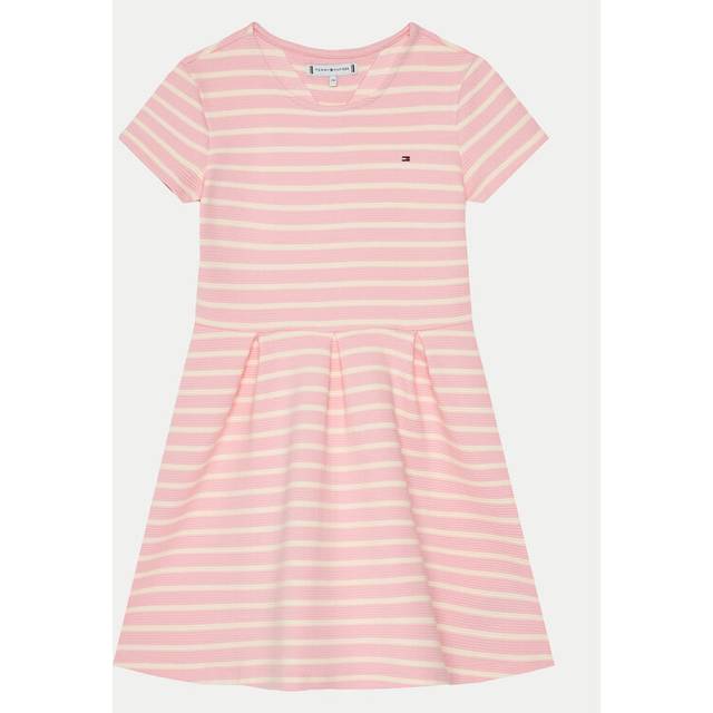 Tommy Hilfiger Kids' Stripe Skater Dress, Light Pink