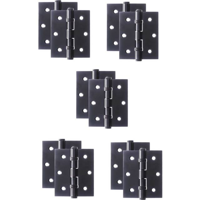 5 pairs of 3" ball bearing hinges matte black complete with fixings.