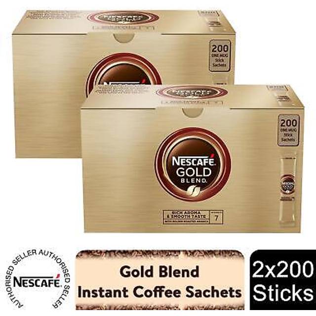Nescafe gold blend instant coffee 800 sachets rich aroma & smooth taste, 4 pack