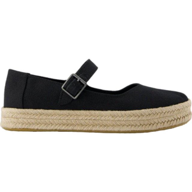 (Black, 7 (Adults')) TOMS Carolina Mary Jane Polyester Women's Black Espadrilles