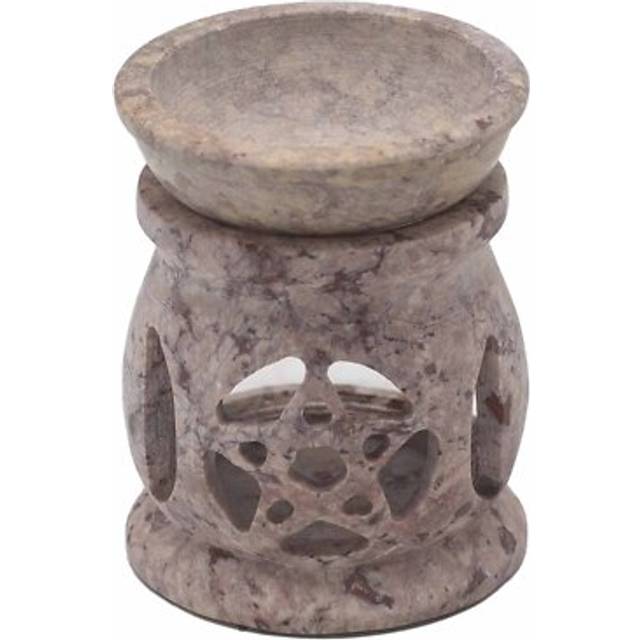 Small Soapstone Oil Burner 8cm Three Moon Pentagon Oil Burner
