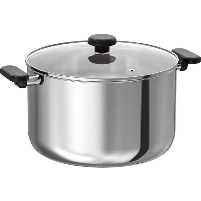 MIDDAGSMAT gryta med lock, klarglas/rostfritt stål, 10 l