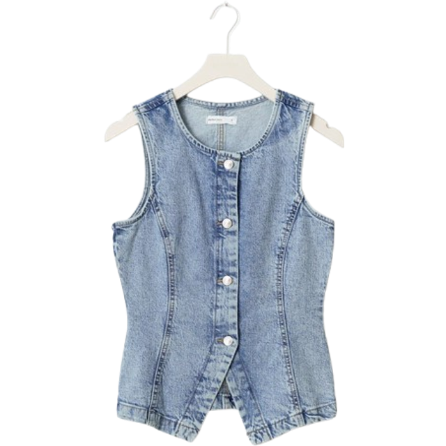 Gina Tricot - Jeansväst Tailored Denim Vest - Blå