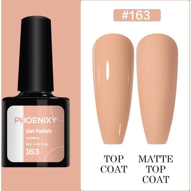 (163) PHOENIXY 8ml Gel Nail Polish Sequins Soak Off UV Gel Semi Permanent Varnish Colorful Nail Gel Polish DIY At Home Nail Art Polish