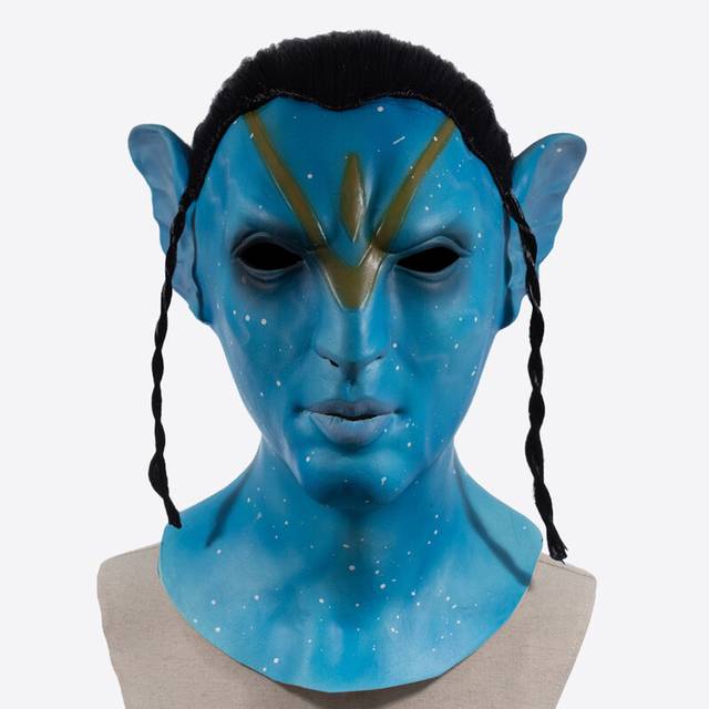 (A) Avatar 2 Mask Na'vi Neytiri Cosplay The Way of Water Latex Helmet Unisex