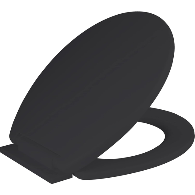 Ram® black soft close toilet seat with adjustable hinges loo toilet seat quick r