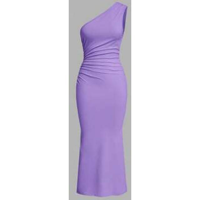 SHEIN Asymmetric Neckline Ruched Super Long Fishtail Maxi Skirt, Solid Color, Fashion For Summer Dresses For Wedding Event