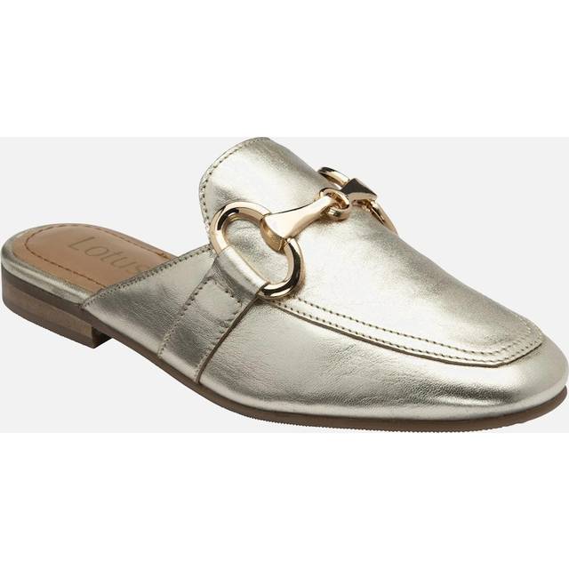 Lotus Taylor Womens Backless Loafers Colour: Gold, Size: 9 / 42