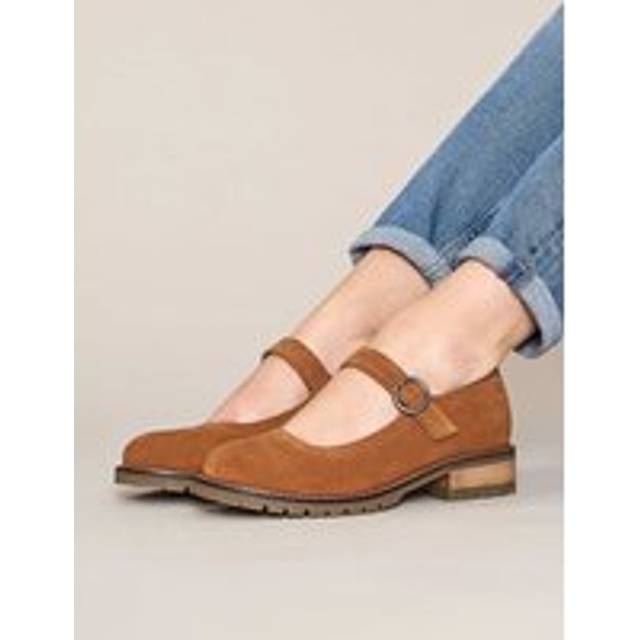 Boyce' Ladies Flat Mary Jane Style Shoes - Tan - 6.5