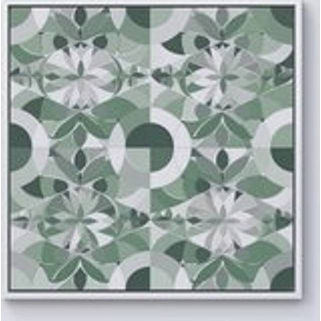 Geometric Pastel Green Framed Canvas - Off White - w40_inch_x_h40_inch