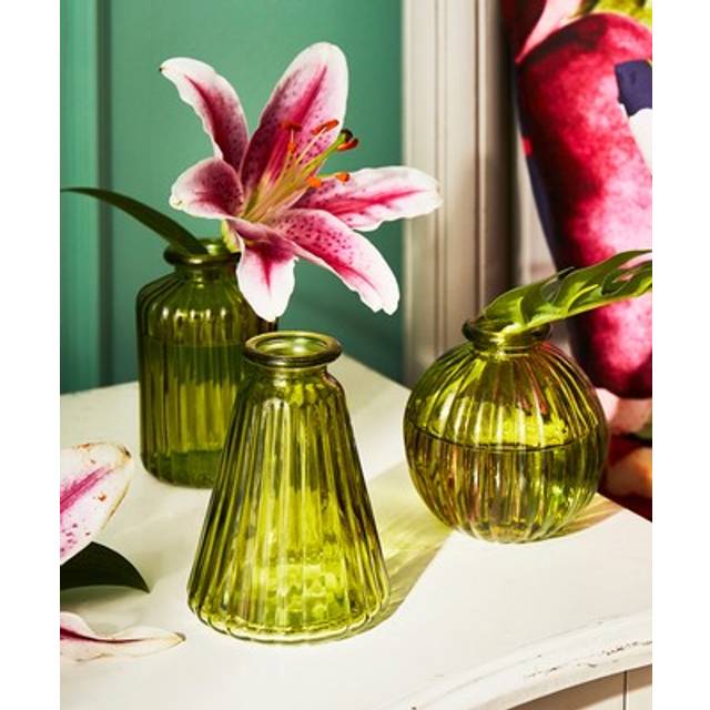 Green Blooming Bud Vases Set Of 3 - by Joe Browns