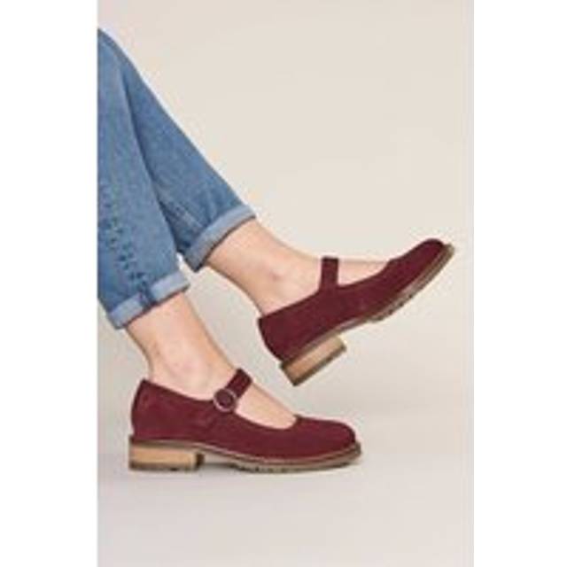 Boyce' Ladies Flat Mary Jane Style Shoes - Dark Red - 6.5