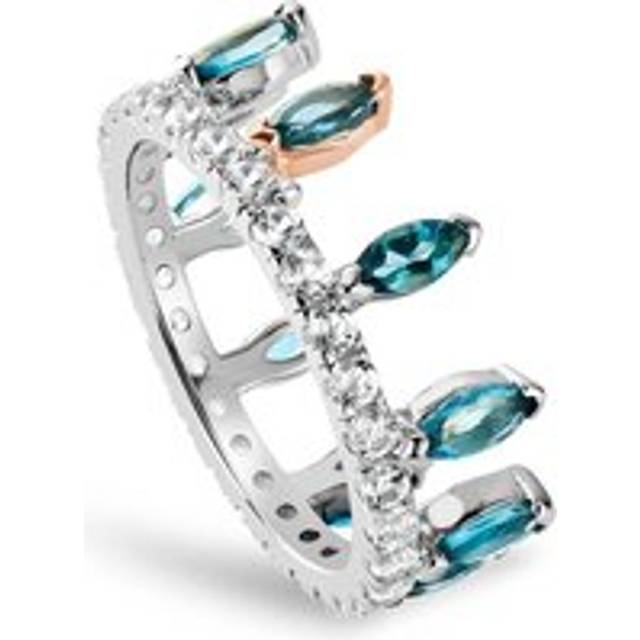 Clogau® Celebration Sterling Silver Crown Ring with London Blue & White Topaz