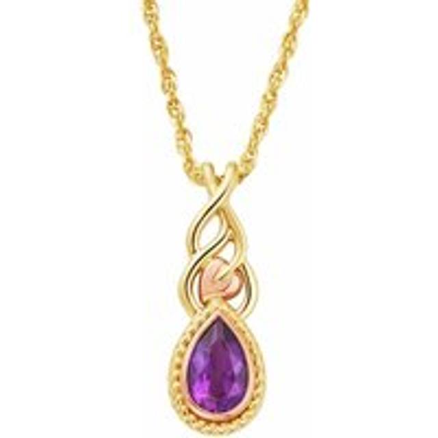 Royal Clogau® 9ct Solid Gold Delphinium Pendant with Amethyst